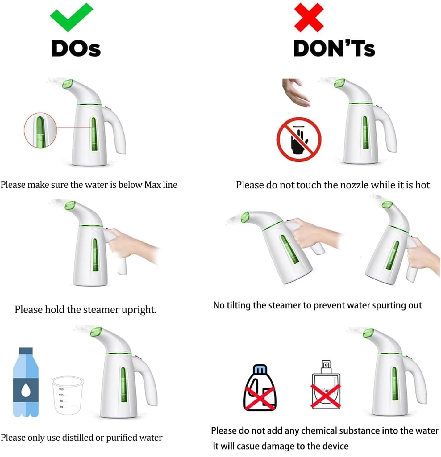 Handheld Garment Steamer Portable 300ml Fast Heat Wrinkle Remover