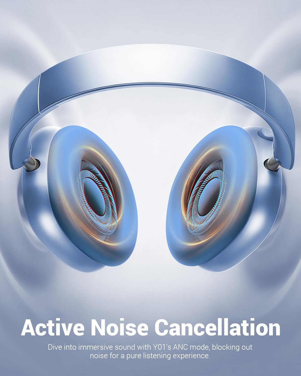 Bluetooth 5.3 Noise Cancelling Over Ear Headphones Hi Res Audio 48H Playtime