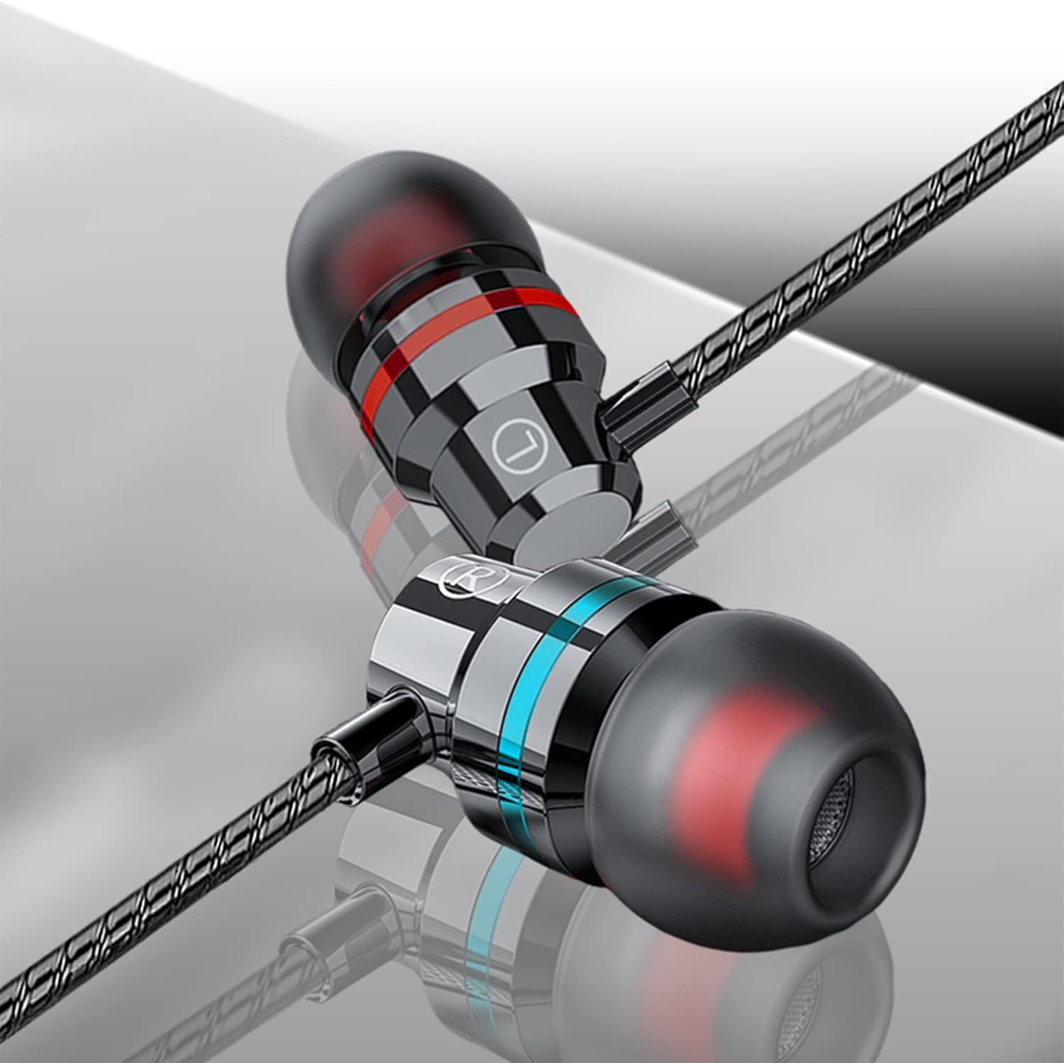 3 Pack Wired In Ear Earphones With Mic Volume Control 3.5mm
