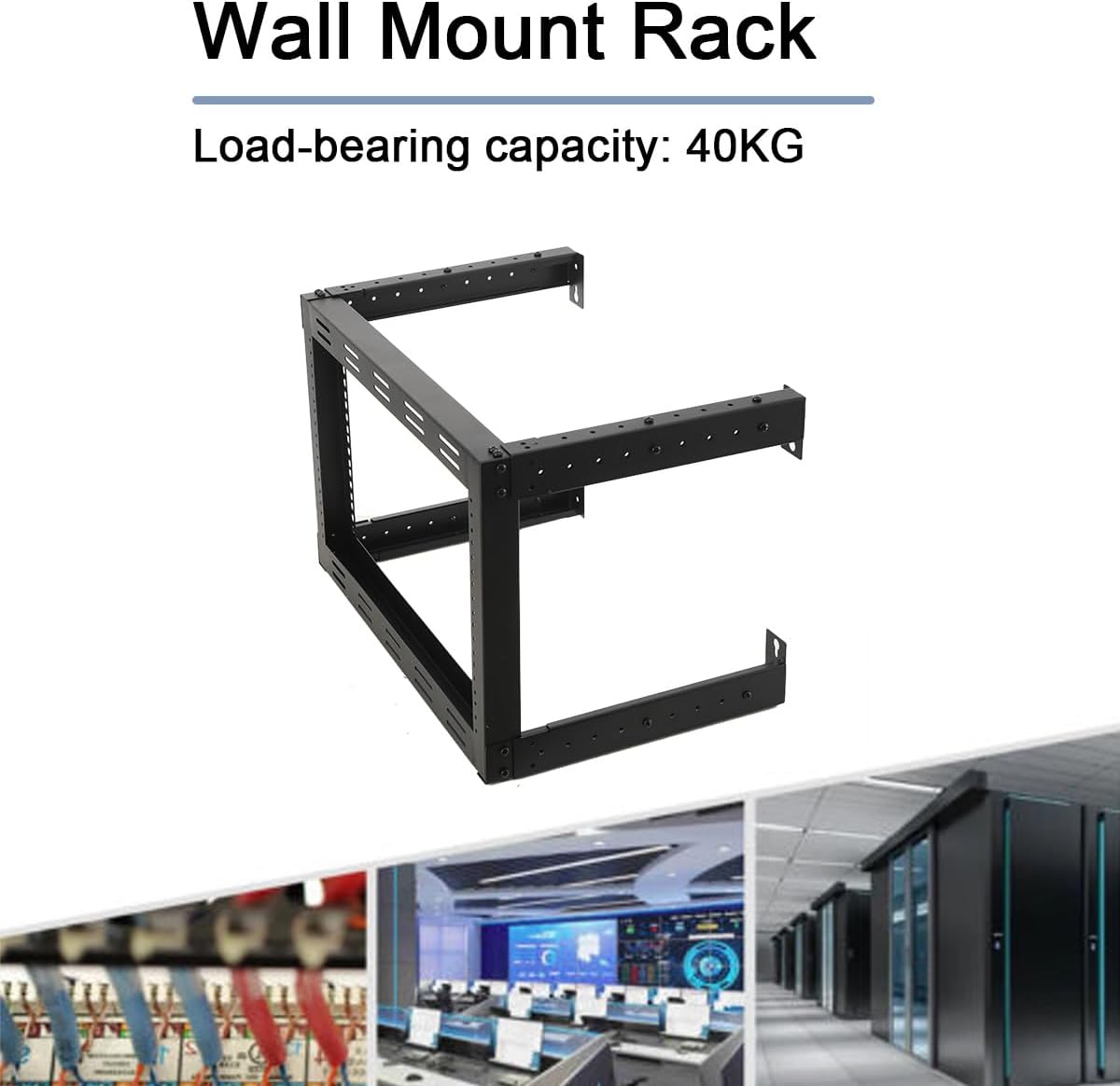 6U Wall Mount Open Frame Rack 19 Inch Adjustable Depth