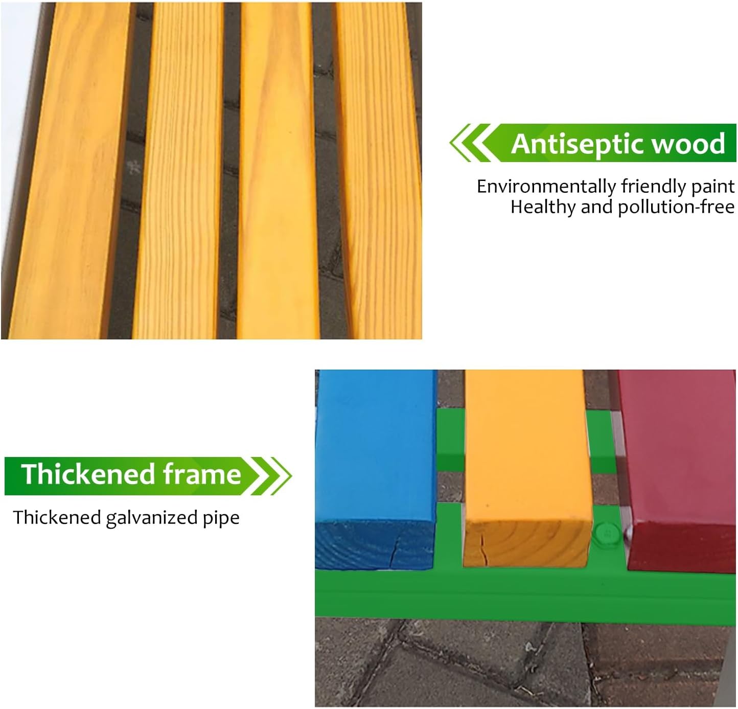 Outdoor Wooden Garden Bench Backless Patio Porch Seat 100cm