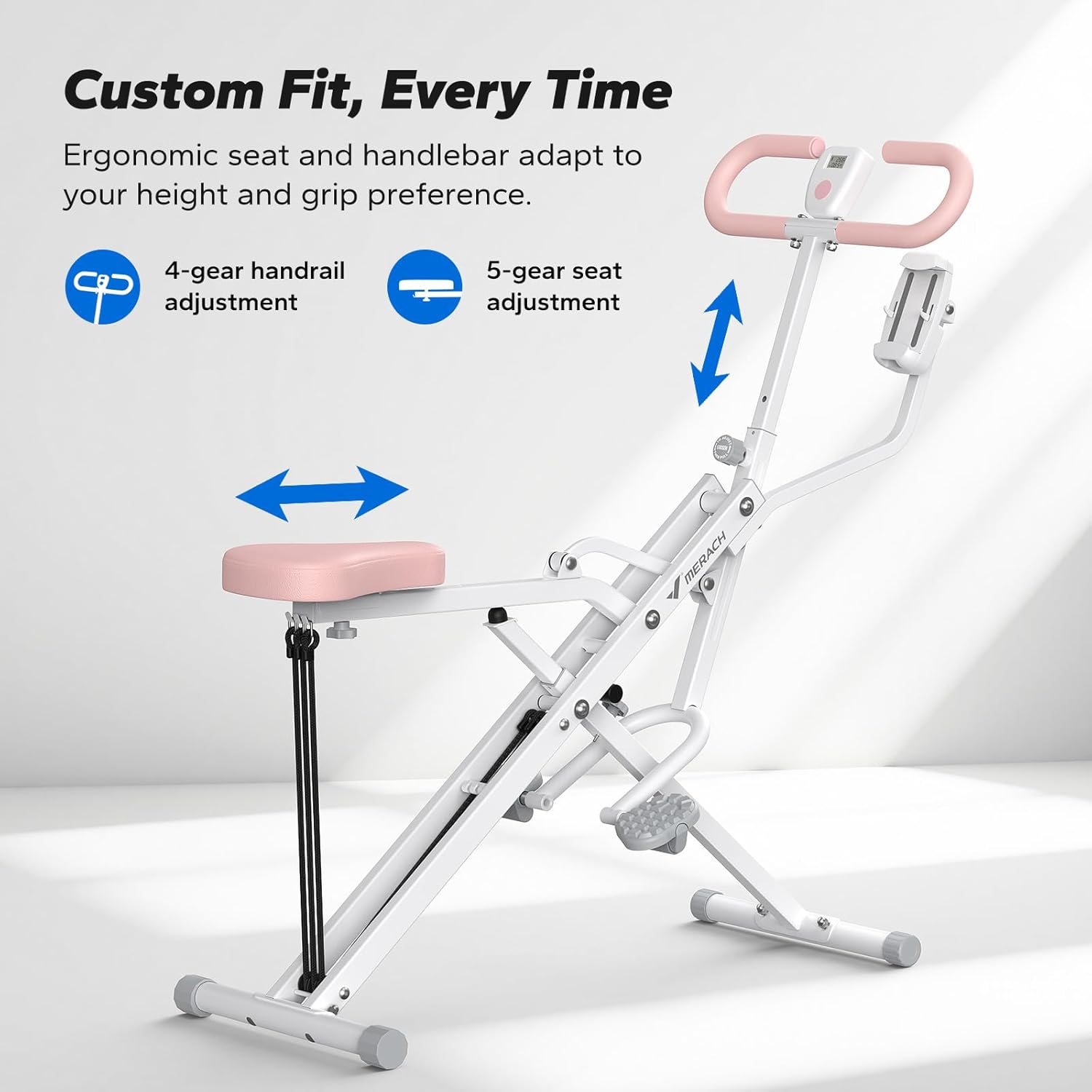 2 in 1 Squat Rowing Machine Foldable Glute Trainer Home Gym