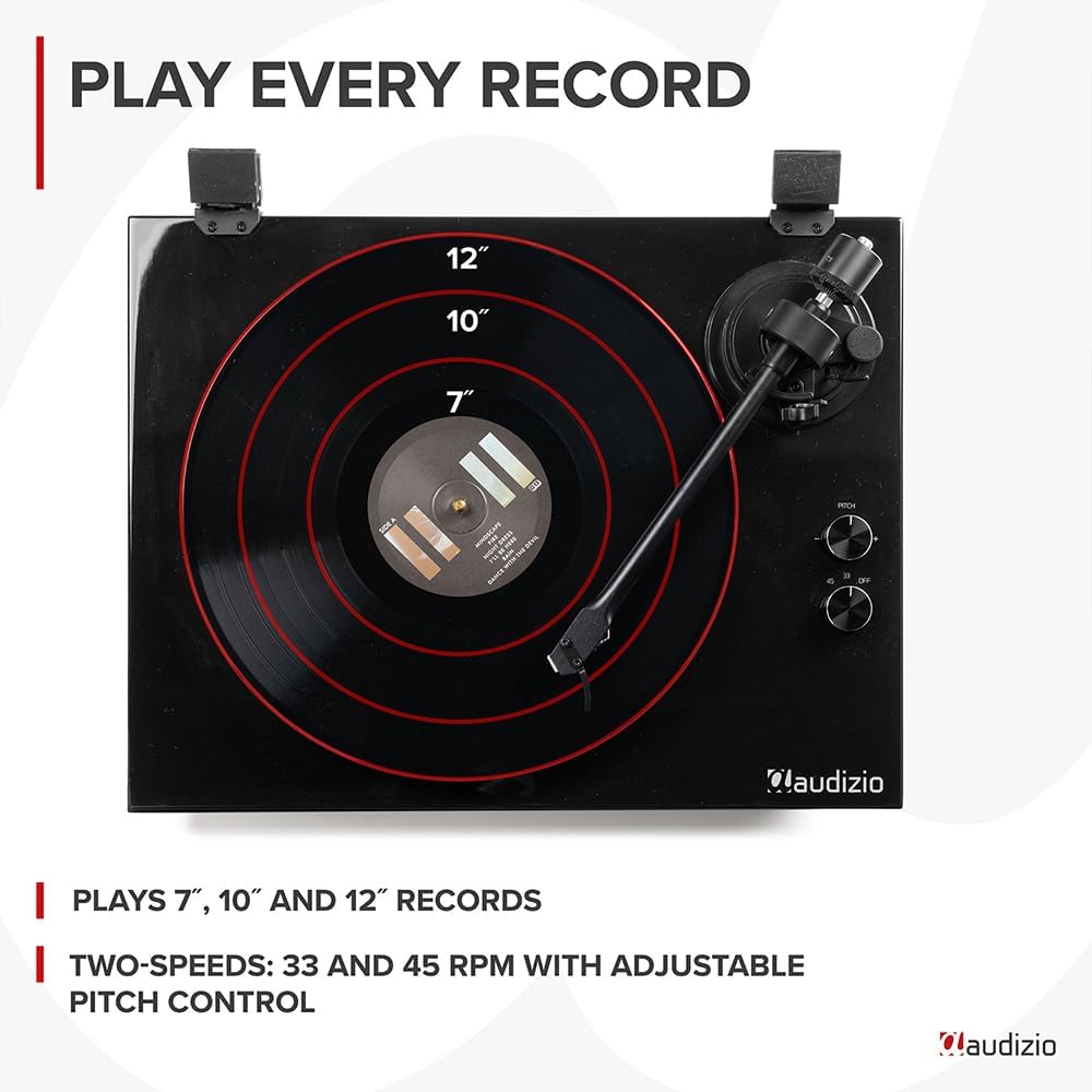 Wireless Bluetooth Vinyl Turntable Hi-Fi Record Player Dual Speed