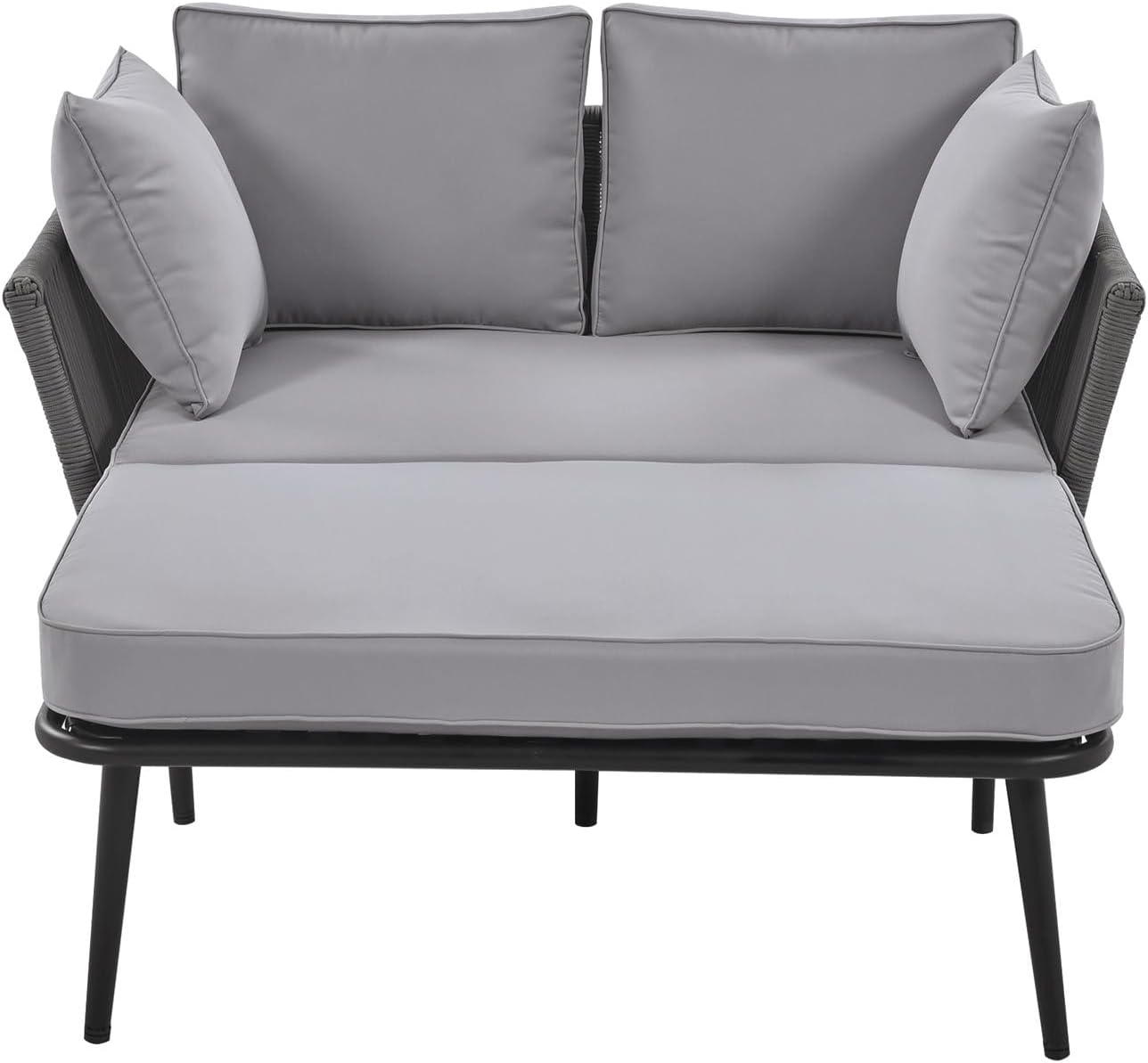 Outdoor Garden Sofa Bed Daybed 2 Seater Grey