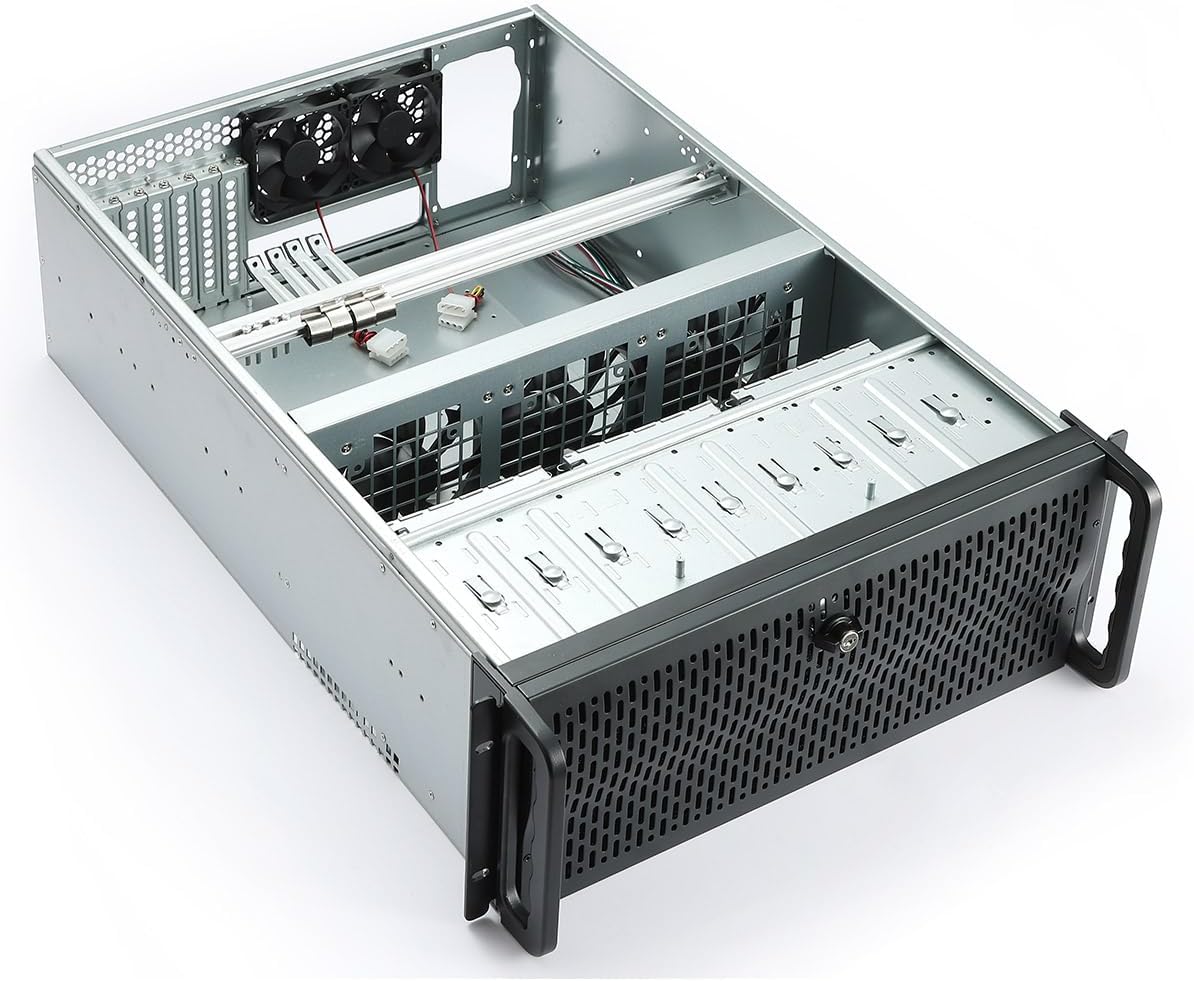 4U Rackmount Server Case E ATX 15 Bay HDD High Airflow Chassis