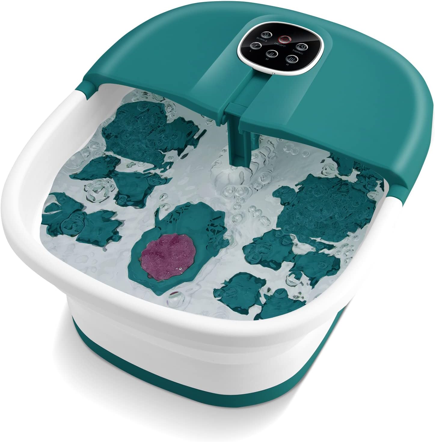 Foot Spa Massager Heat Bubble Folding Foot Bath Temp Control Timer