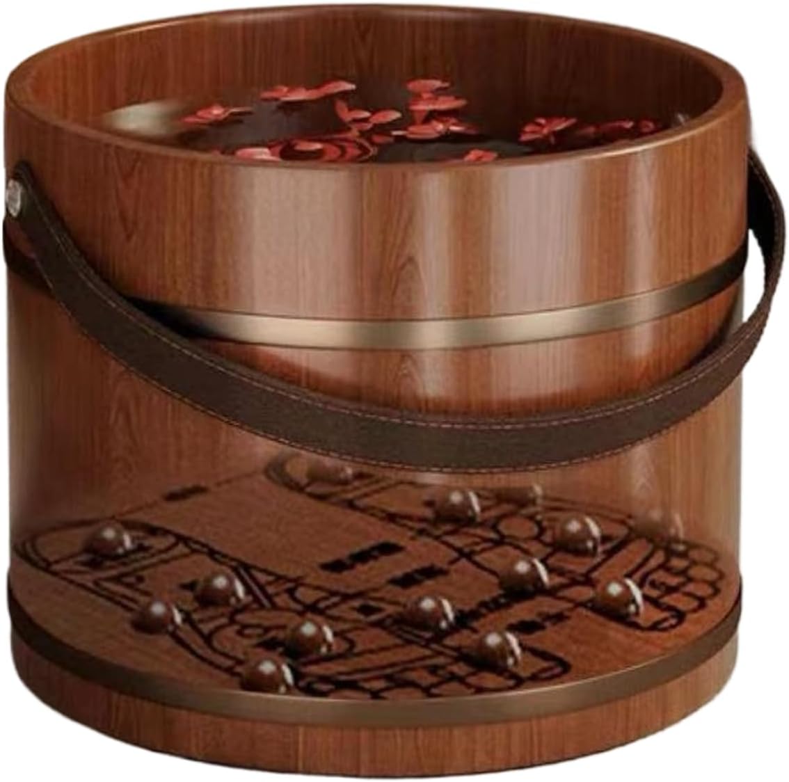 Wooden Foot Bath Massage Roller Deep Soak Spa Basin Bucket