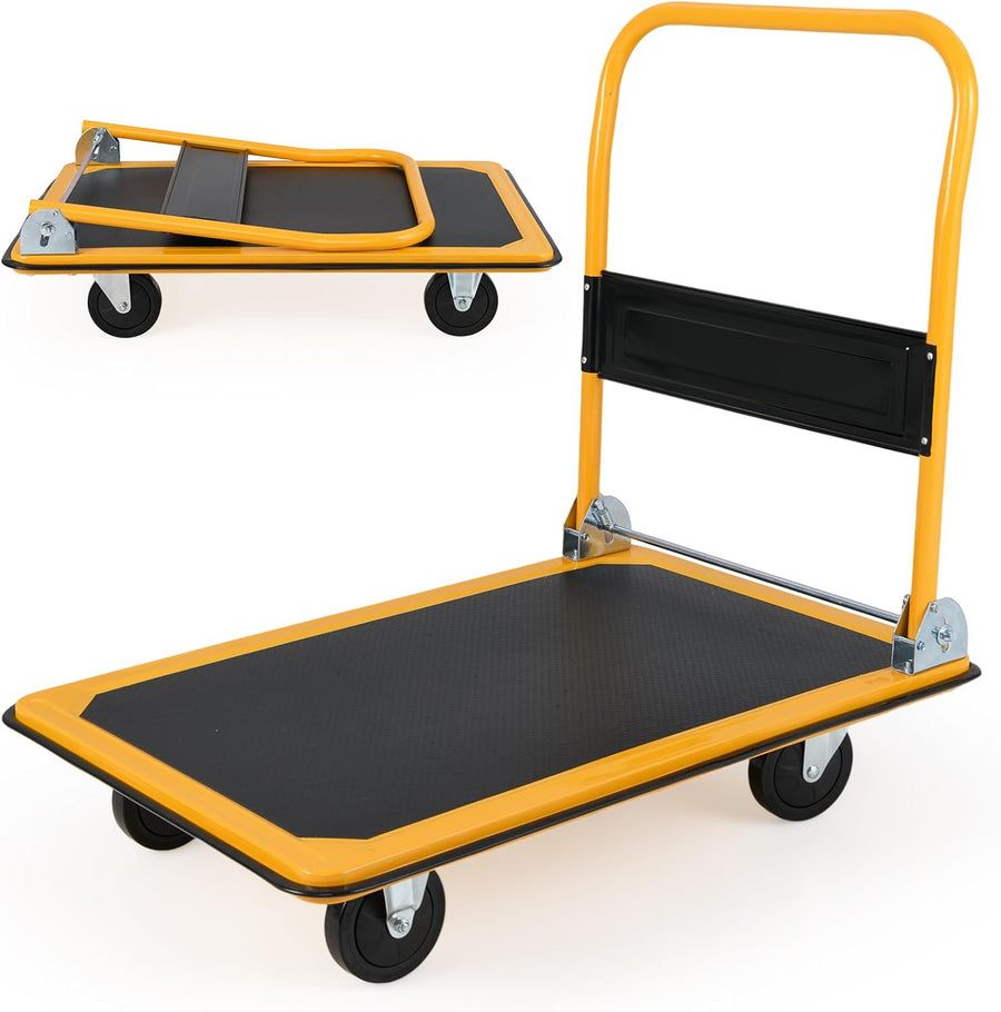 Portable 300KG Flatbed Push Cart Folding Platform Truck