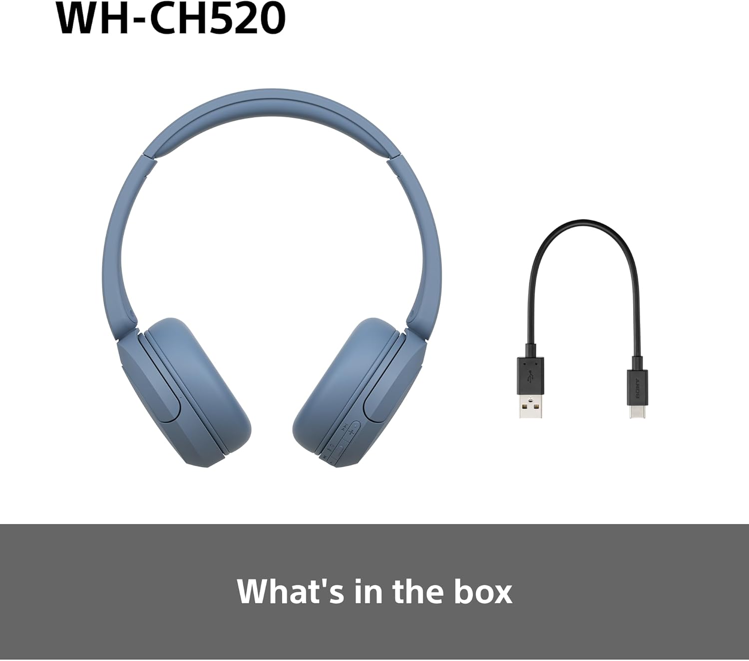 Wireless Bluetooth On Ear Headphones 50Hr Battery Quick Charge Blue