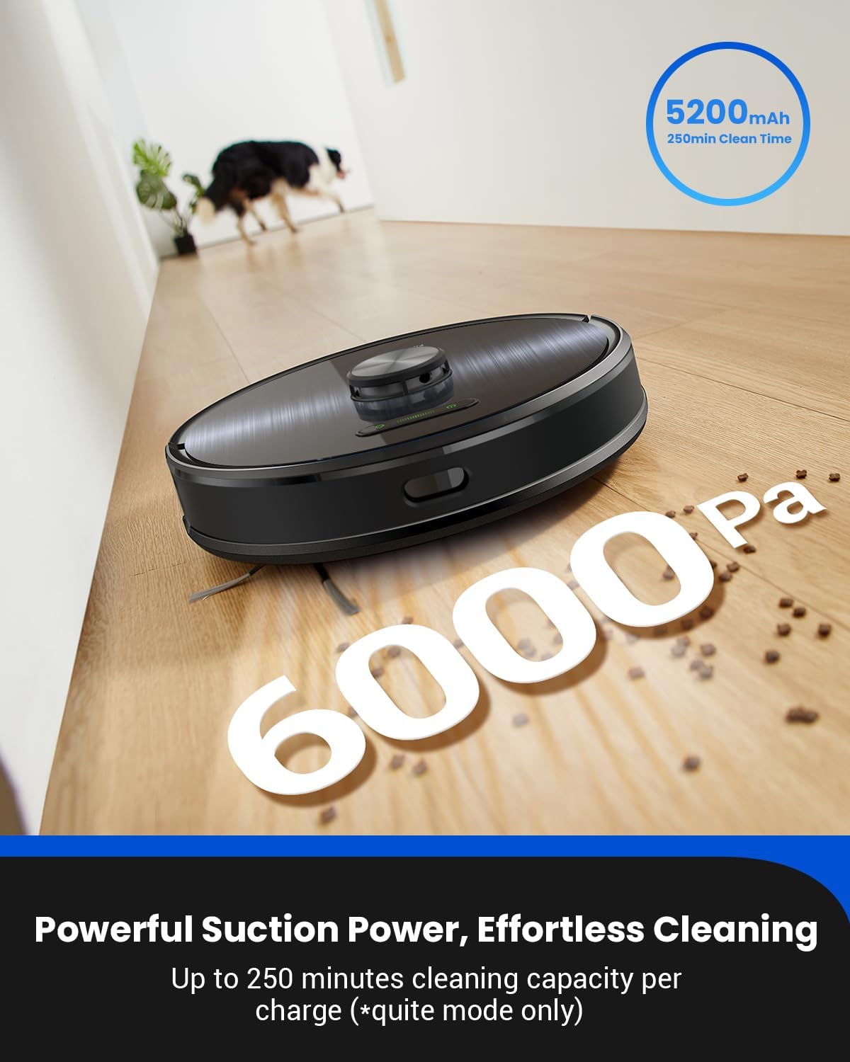 Robot Vacuum Mop 6000Pa Self Empty LiDAR Dual Spin Mops 250Min
