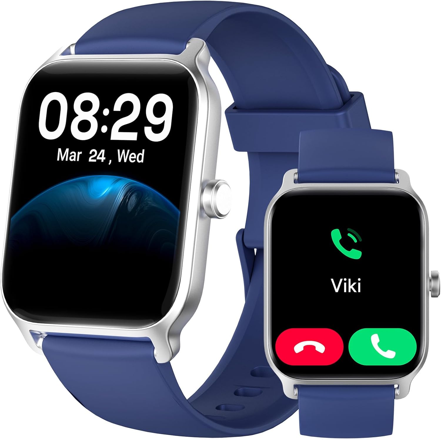 Smart Watch Bluetooth Call Alexa Fitness Tracker Blue