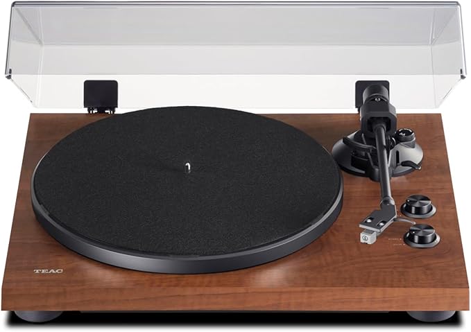Walnut Bluetooth Belt Drive Turntable With Preamp