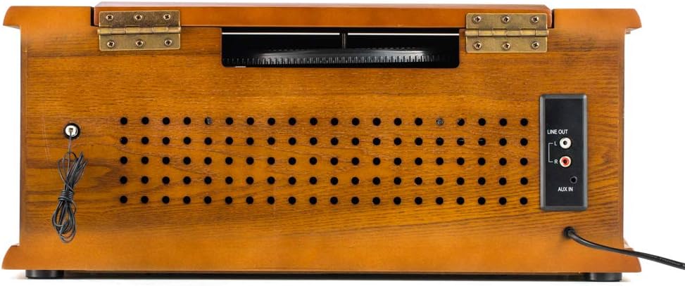 Retro 8 in 1 Music Centre Record Player Brown