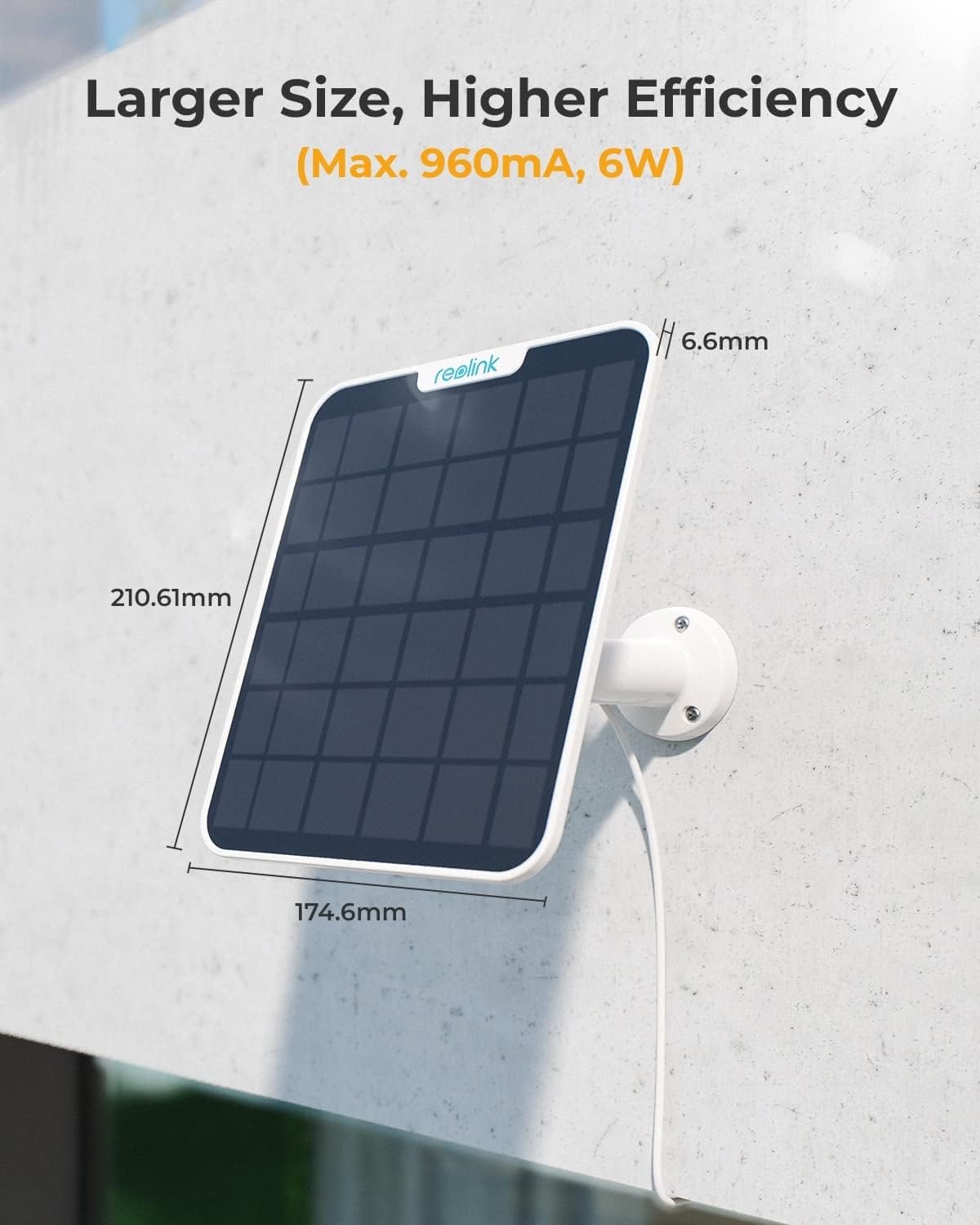 6W Solar Panel Camera Charger USB C IP65 4M Cable