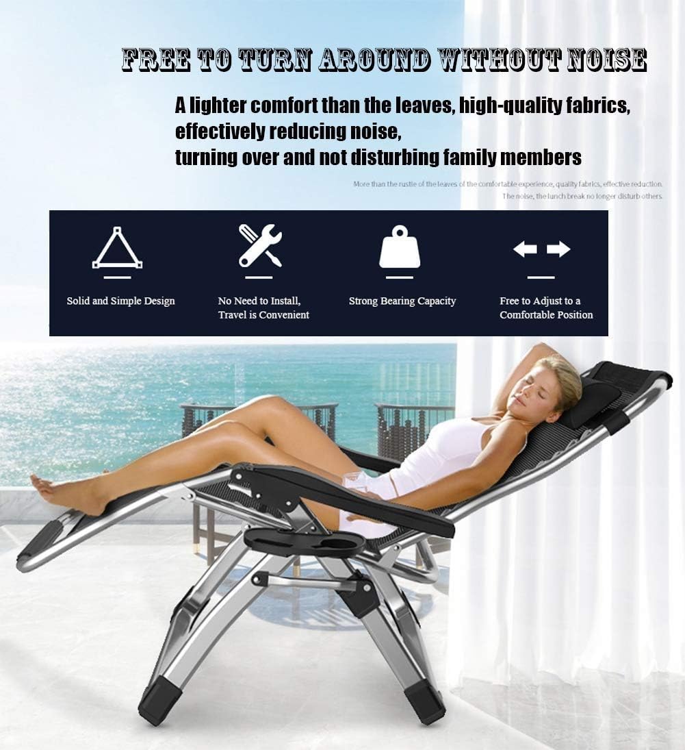 Heavy Duty Zero Gravity Sun Lounger Silver 200KG