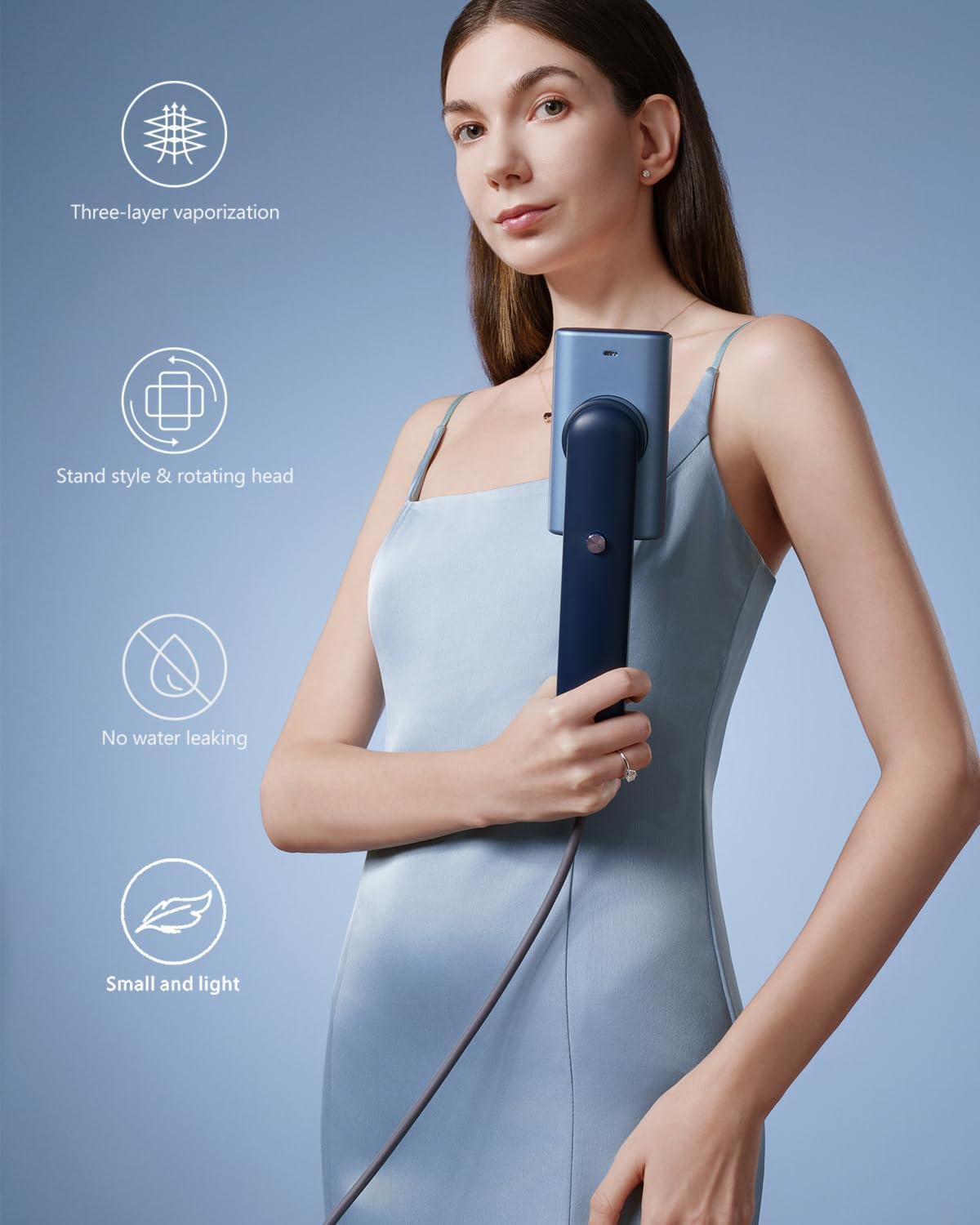 2in1 Travel Garment Steamer 1200W Fast Heat 18s Lightweight