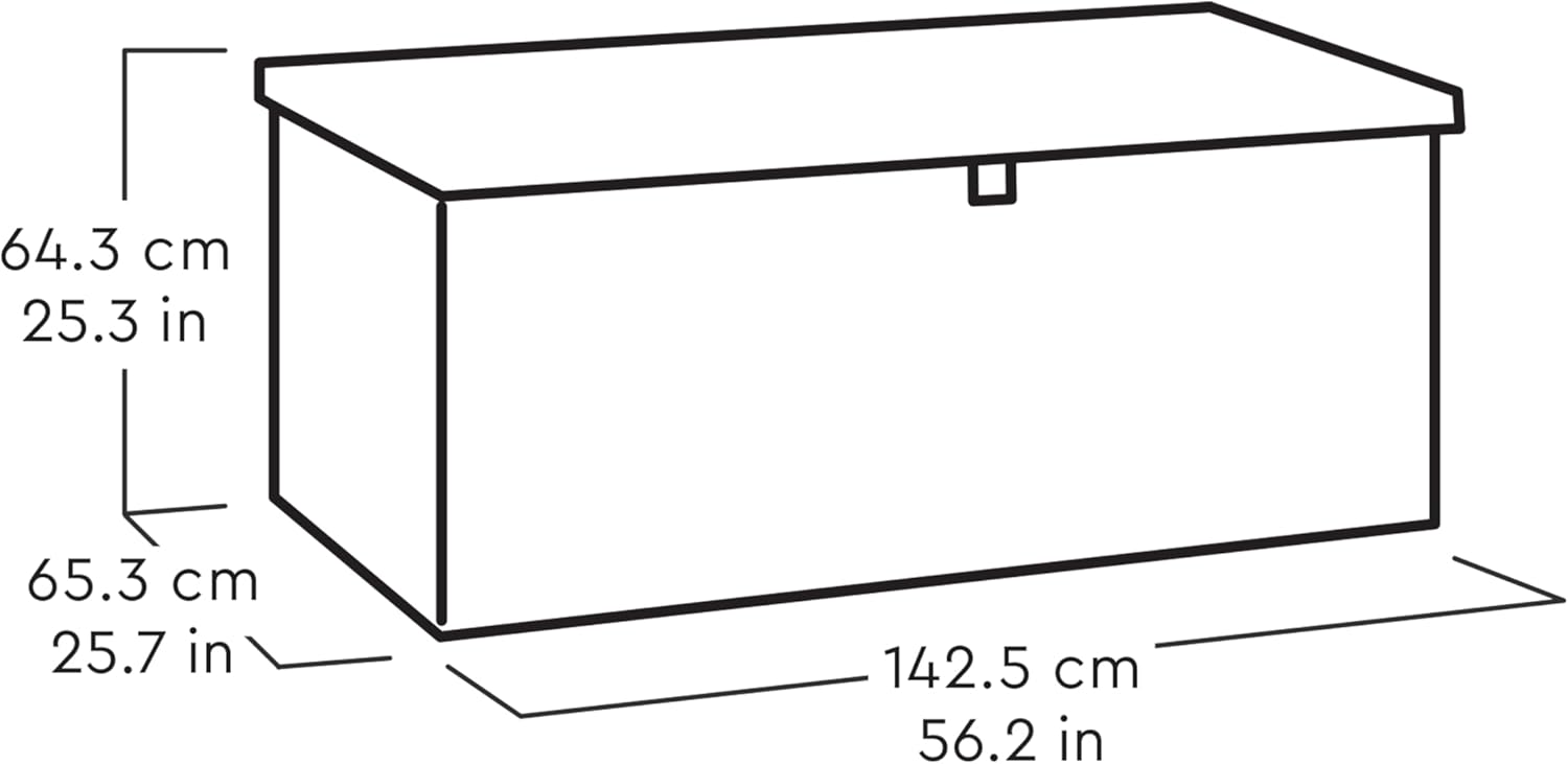 454L Outdoor Garden Storage Bench Box Wood Effect Deck Seat