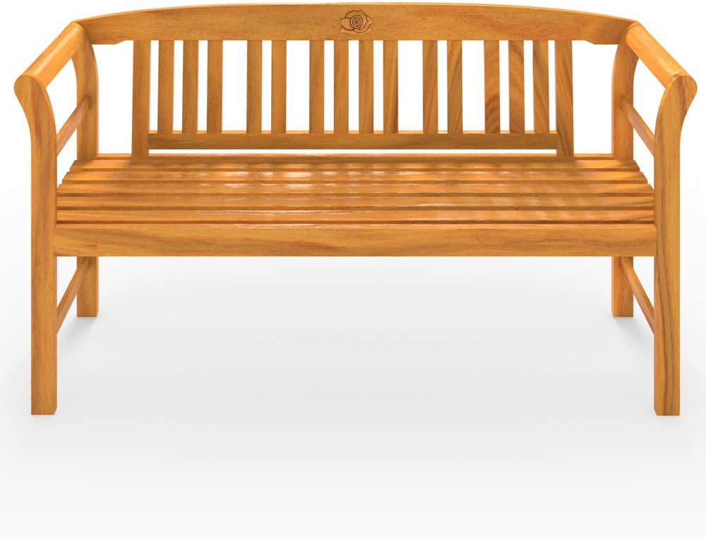 3 Seater Wooden Garden Bench 158cm Eucalyptus Outdoor Patio Seat