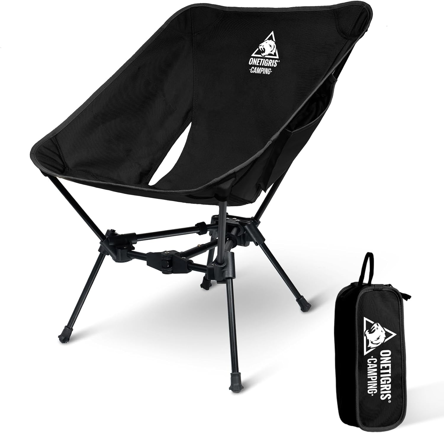 Ultralight Folding Backpacking Chair 150kg Black