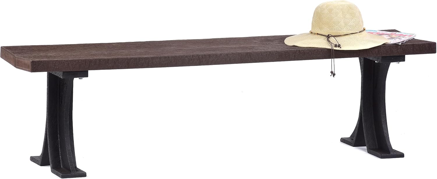 3 Seater Backless Garden Bench Recycled Plastic Outdoor Seat