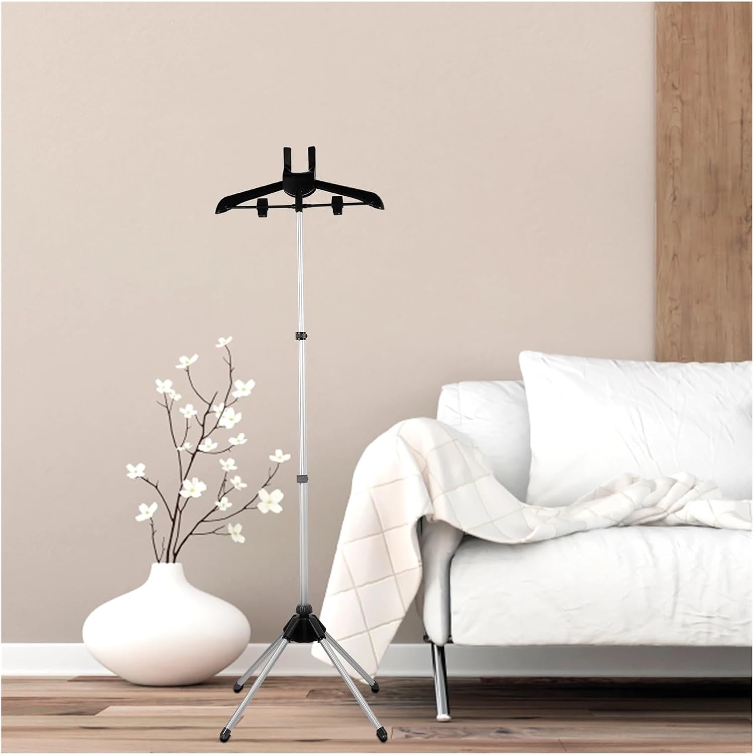 Clothes Steamer Stand 85-160cm Adjustable Telescopic Garment Rack