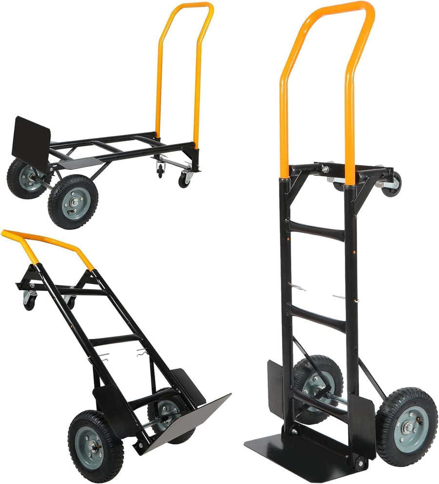2 In 1 Convertible Hand Truck Dolly 150KG Yellow