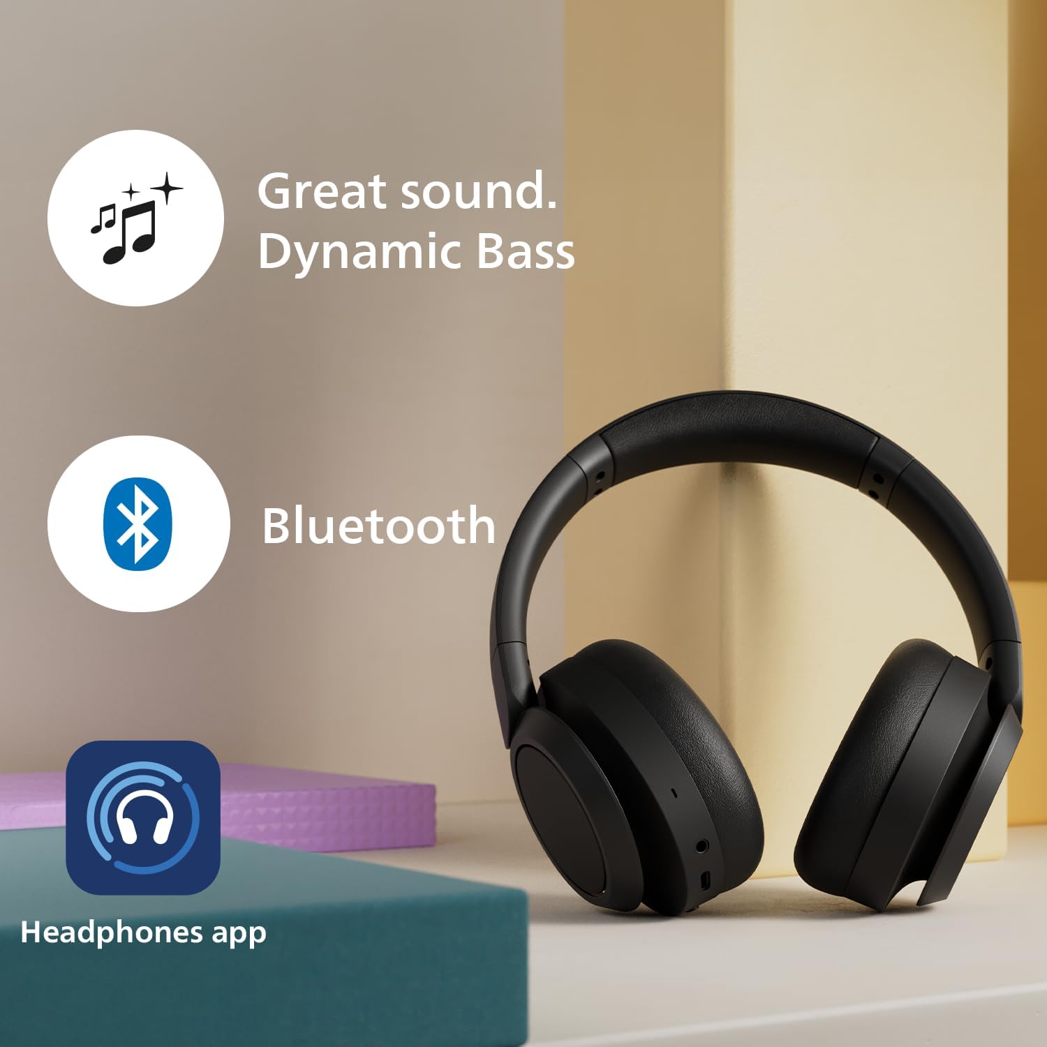 Bluetooth Noise Cancelling Over Ear Headphones 70H Battery Mic