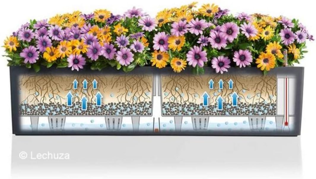 80cm Self Watering Window Box Planter Sand Brown Balcony Pot