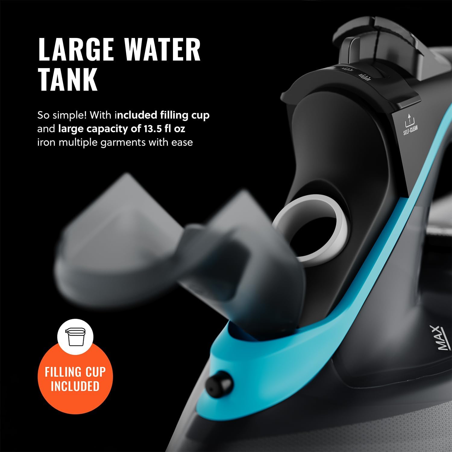 Powerful Steam Iron Ceramic Soleplate Burst Steam Self Clean Anti Drip