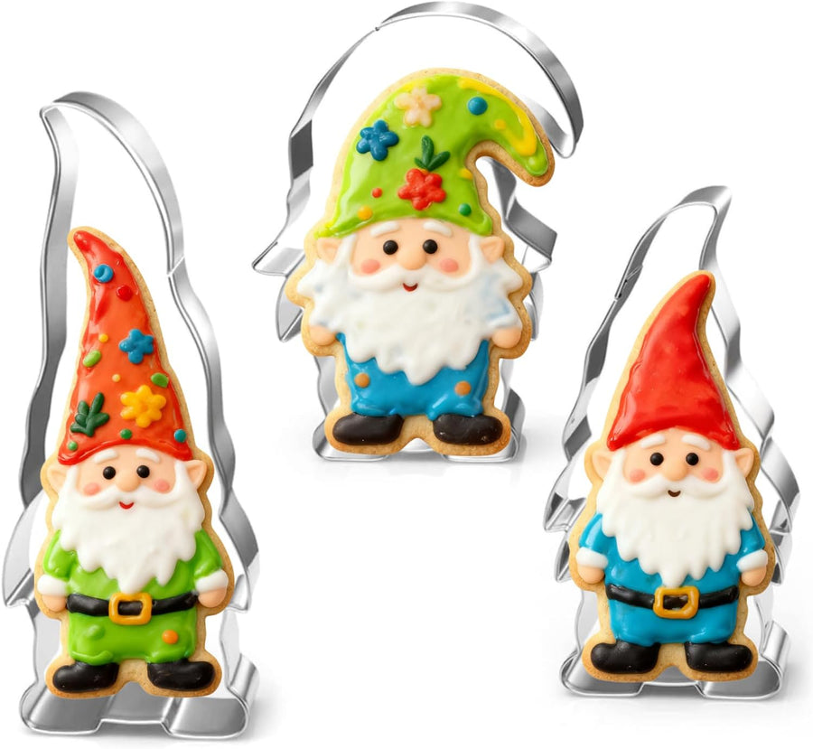 Gnome Cookie Cutters Set 3PCS Stainless Steel Baking