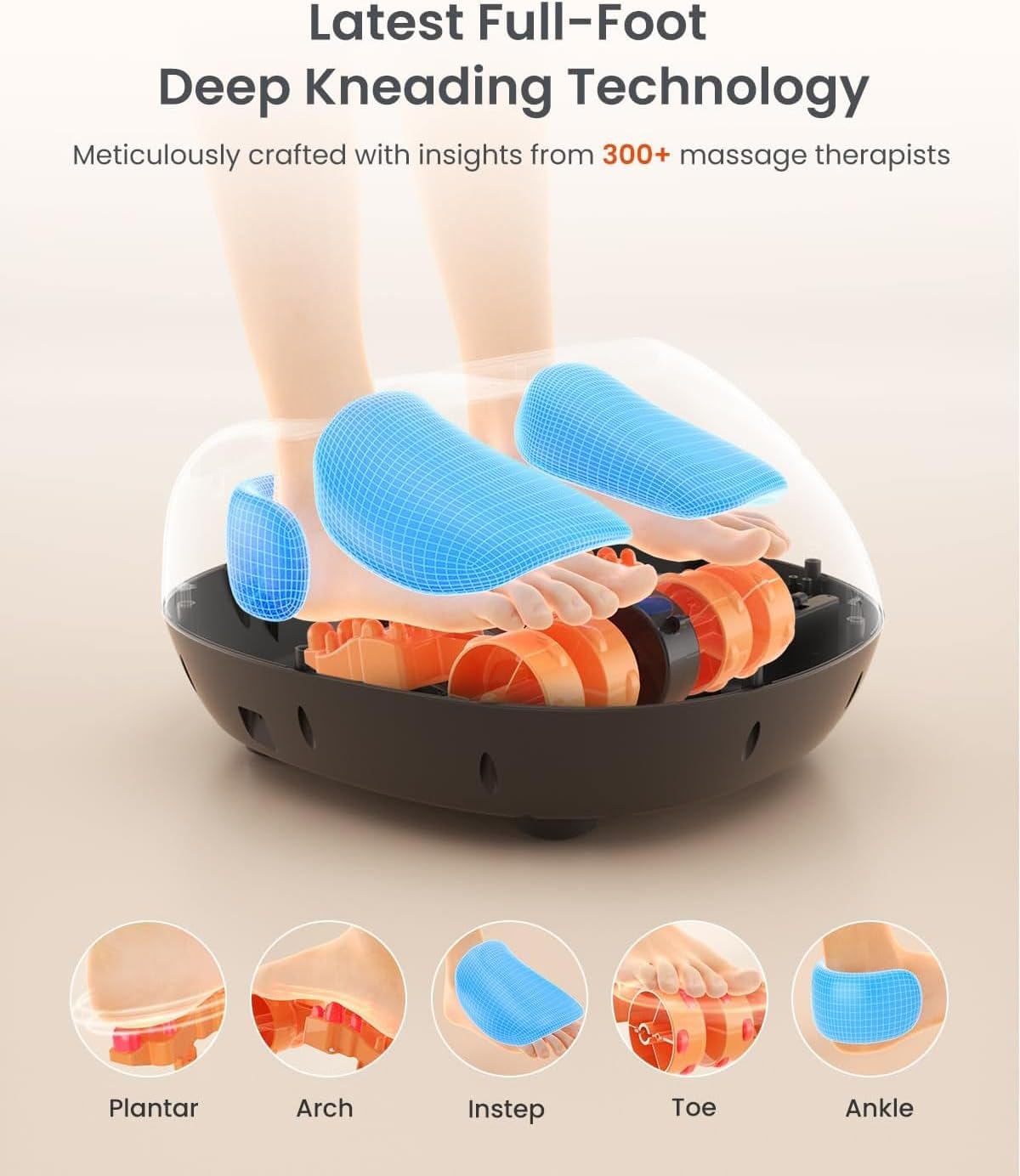Foot Massager Shiatsu Heat Air Compression Kneading Machine UK12