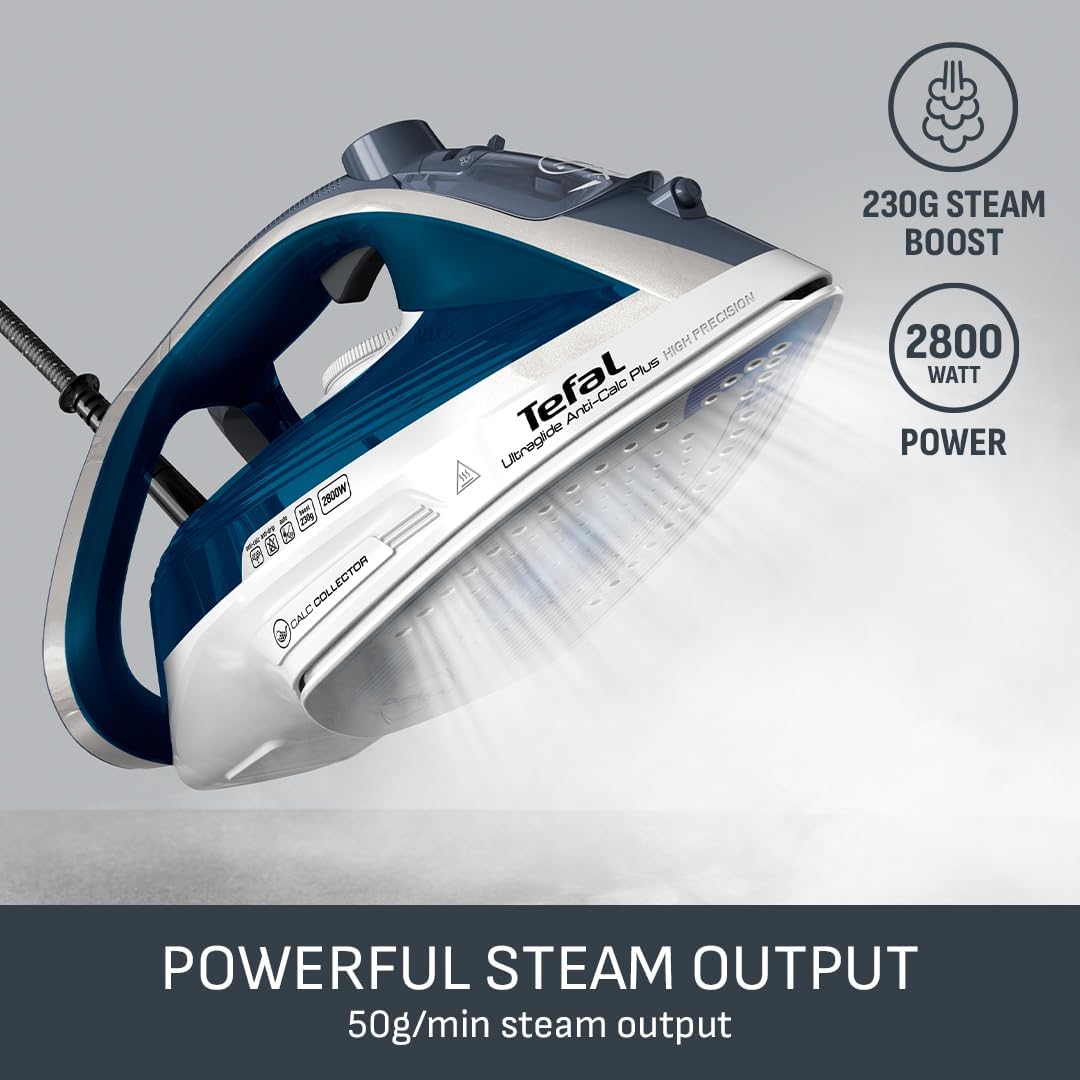2800W Steam Iron 230g Steam Boost Durilium Soleplate Auto Off