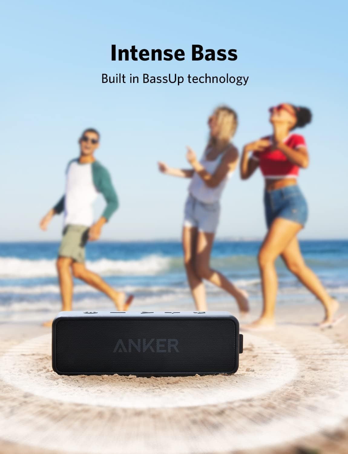 Portable Bluetooth Speaker 12W Stereo Bass Waterproof 24 Hour