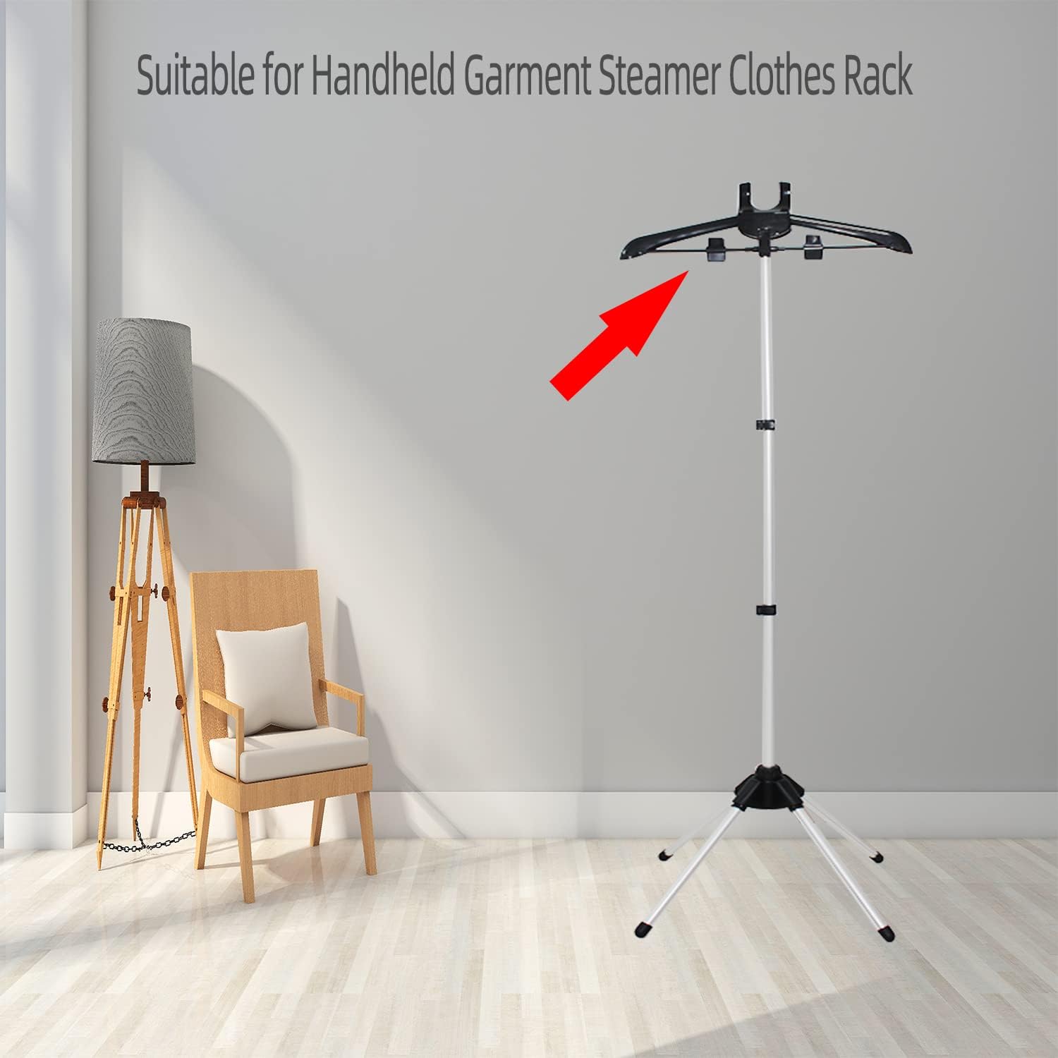 Garment Steamer Stand Hanger Adjustable 63in Rack w Gloves