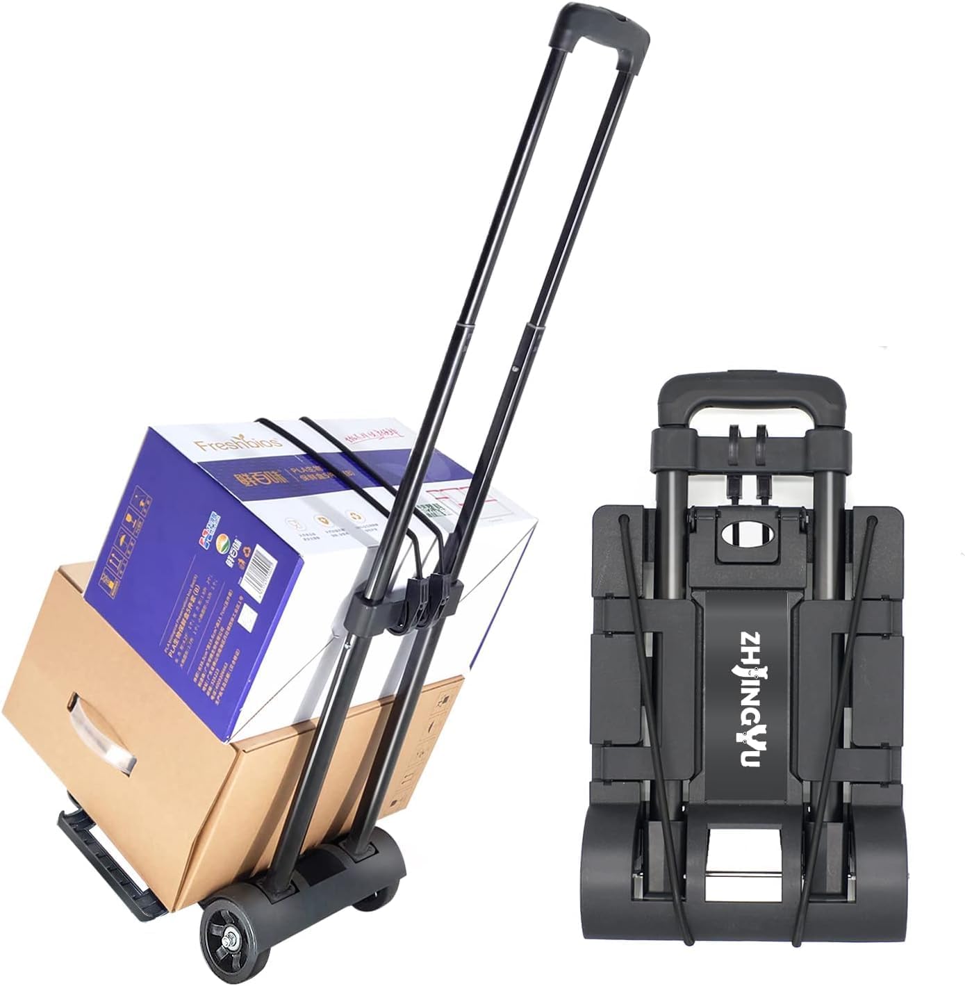 Folding Hand Truck Trolley 25KG 2 Wheel Luggage Cart Steel
