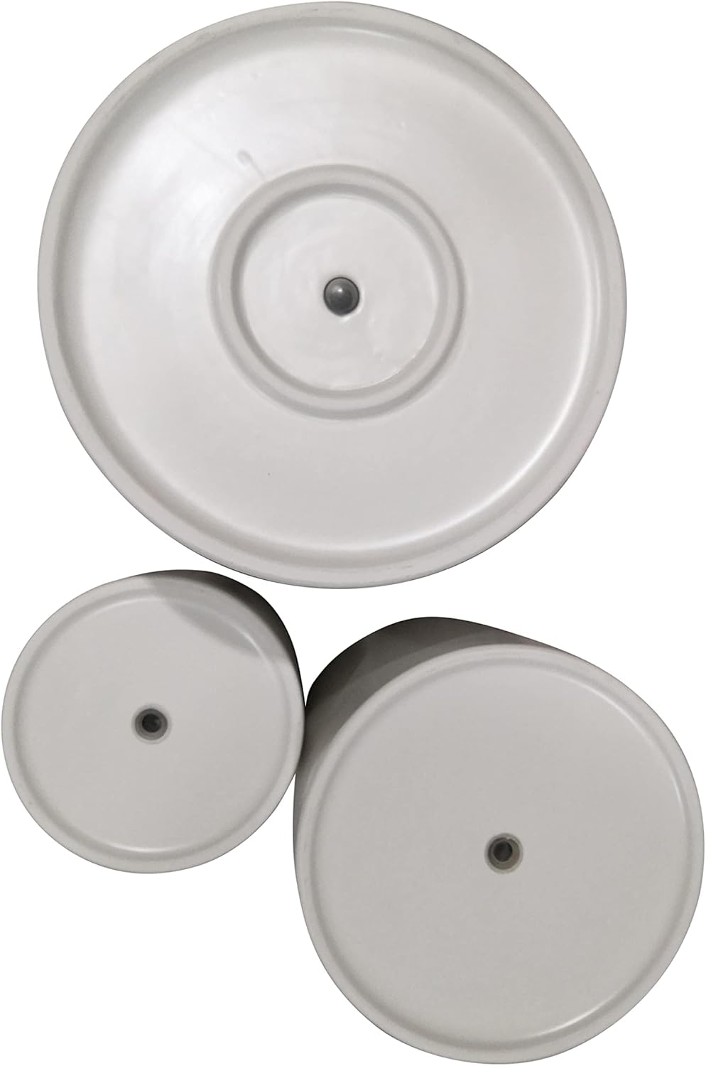 Ceramic Plant Pots Set of 3 White Fluted Planters 15 20 25cm