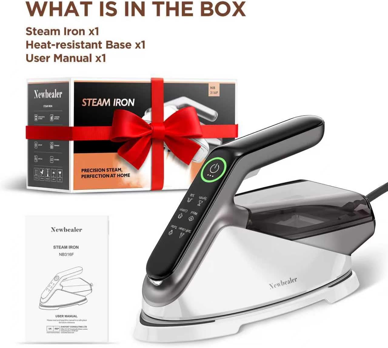 Turbo Steam Iron 2400W Diamond Ceramic Soleplate 200g Boost