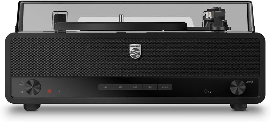 Retro Bluetooth 3-Speed Vinyl Turntable with Built-In Stereo Speakers
