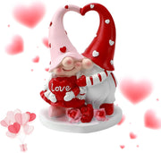 Valentines Couple Gnome Figurine Heart Resin Love Decor