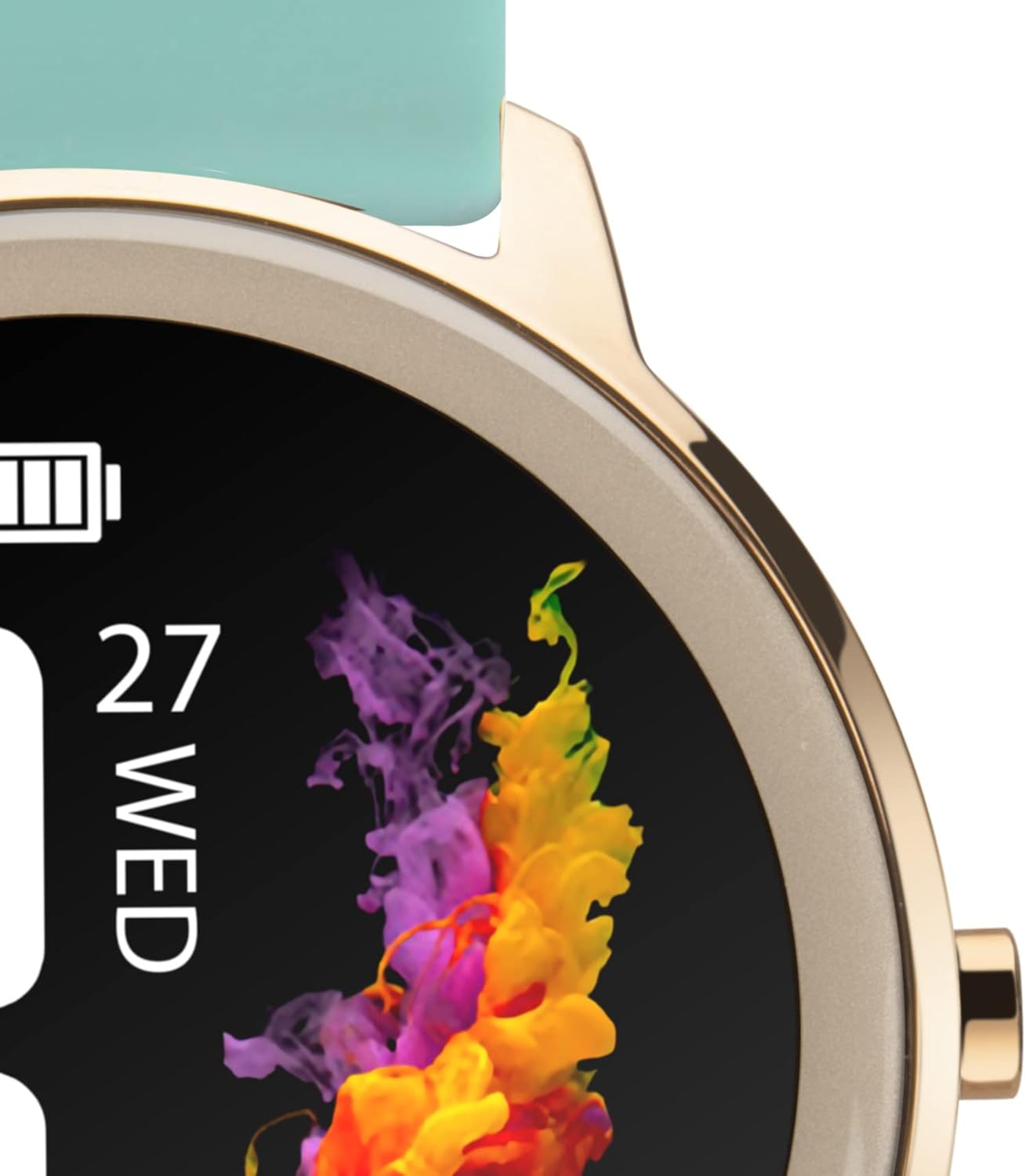 Womens 42mm Smart Watch Silicone Strap Black