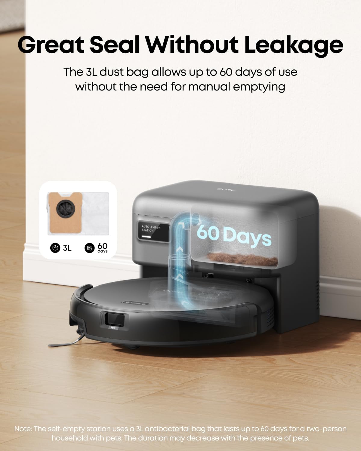 Robot Vacuum Self Empty 4000Pa Ultra Slim LiDAR 60 Day WiFi