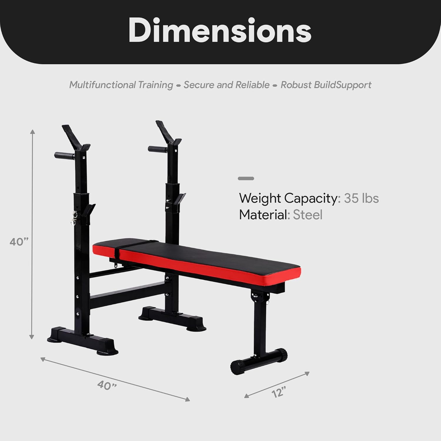Adjustable Olympic Weight Bench Squat Rack Folding Workout Station