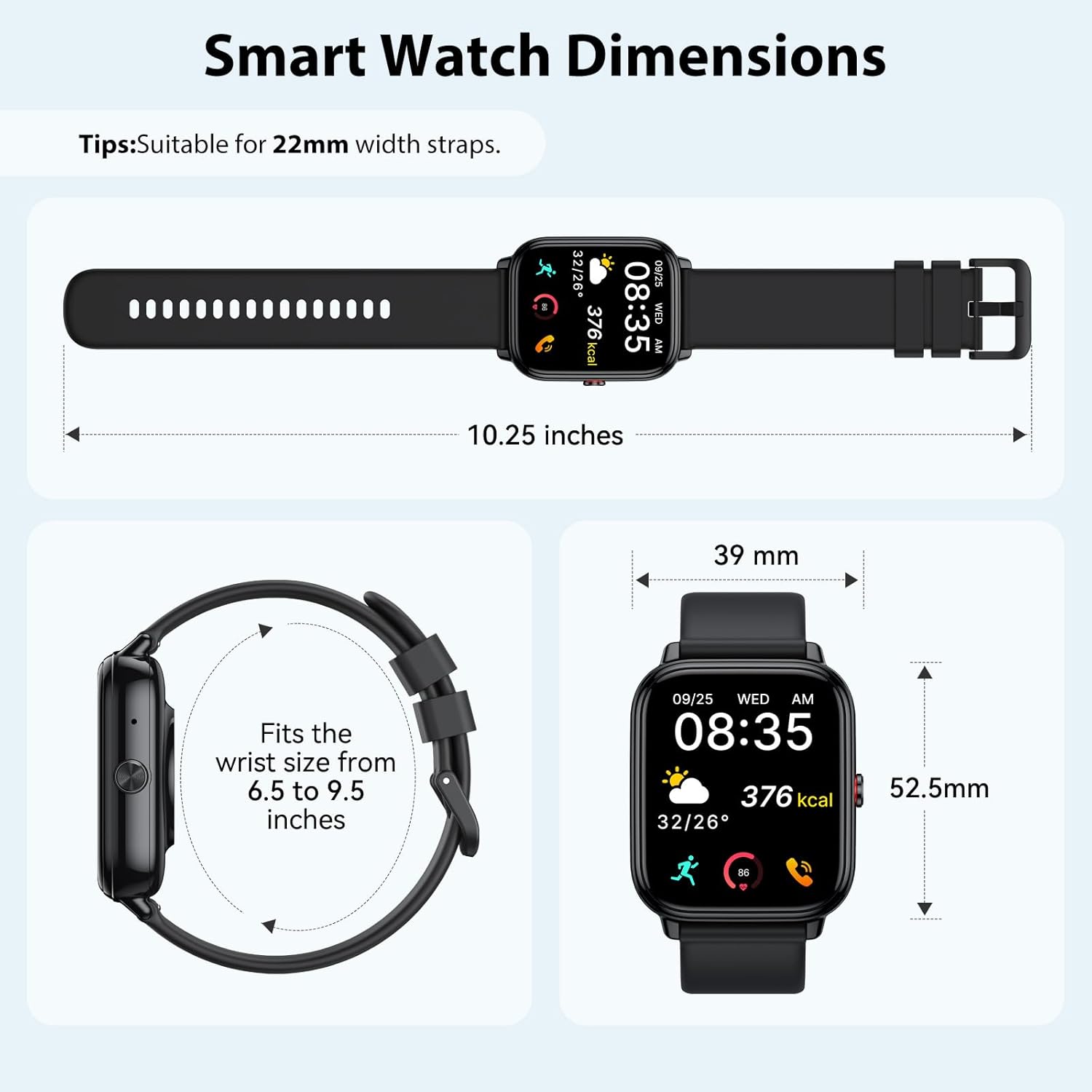 Smart Watch Bluetooth Call 20 Day Battery Fitness Tracker