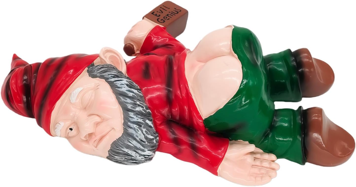 Funny Drunk Garden Gnome 24cm Resin Outdoor Lawn Decor