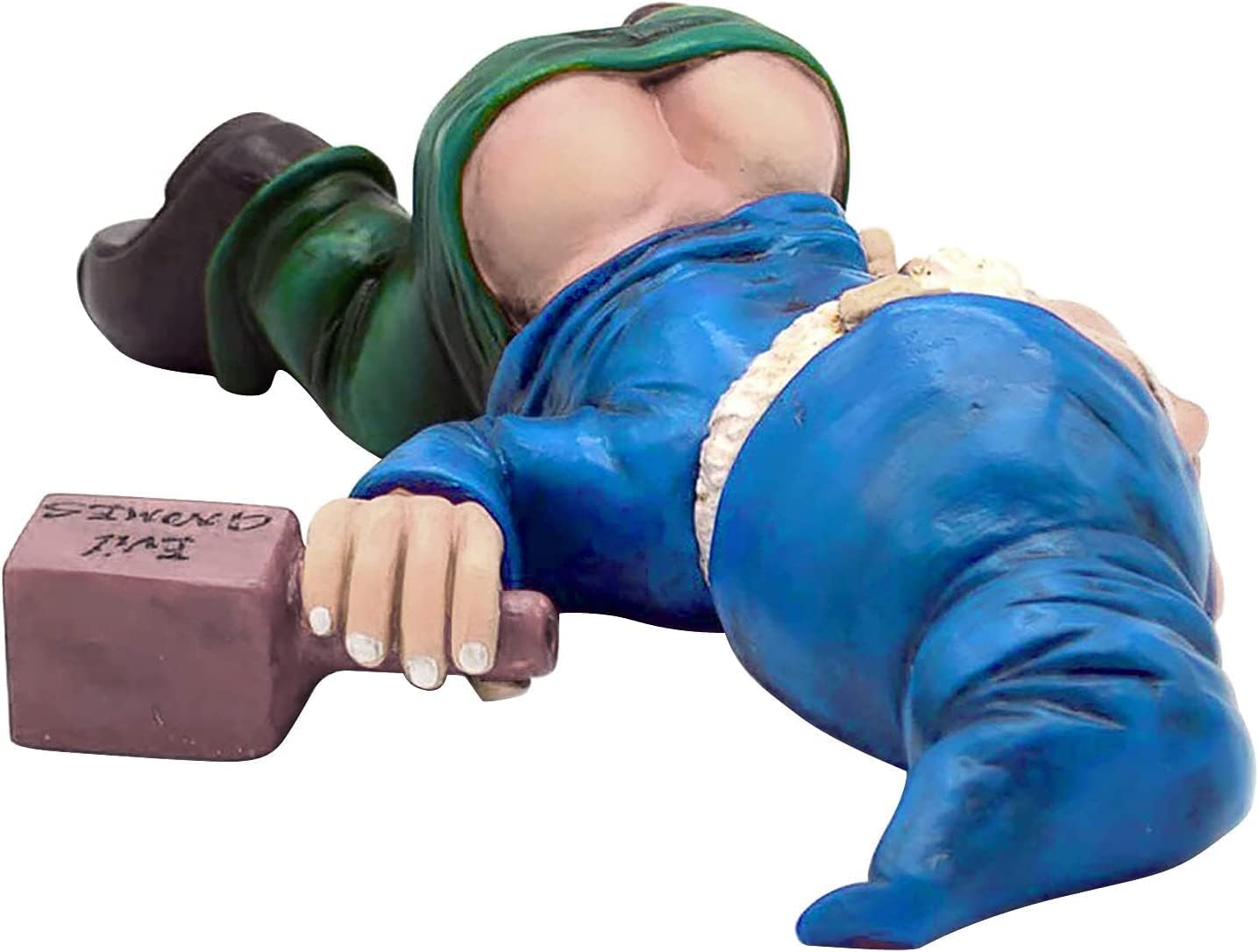 Funny Drunk Gnome Statue Resin Garden Decor Naughty Elf