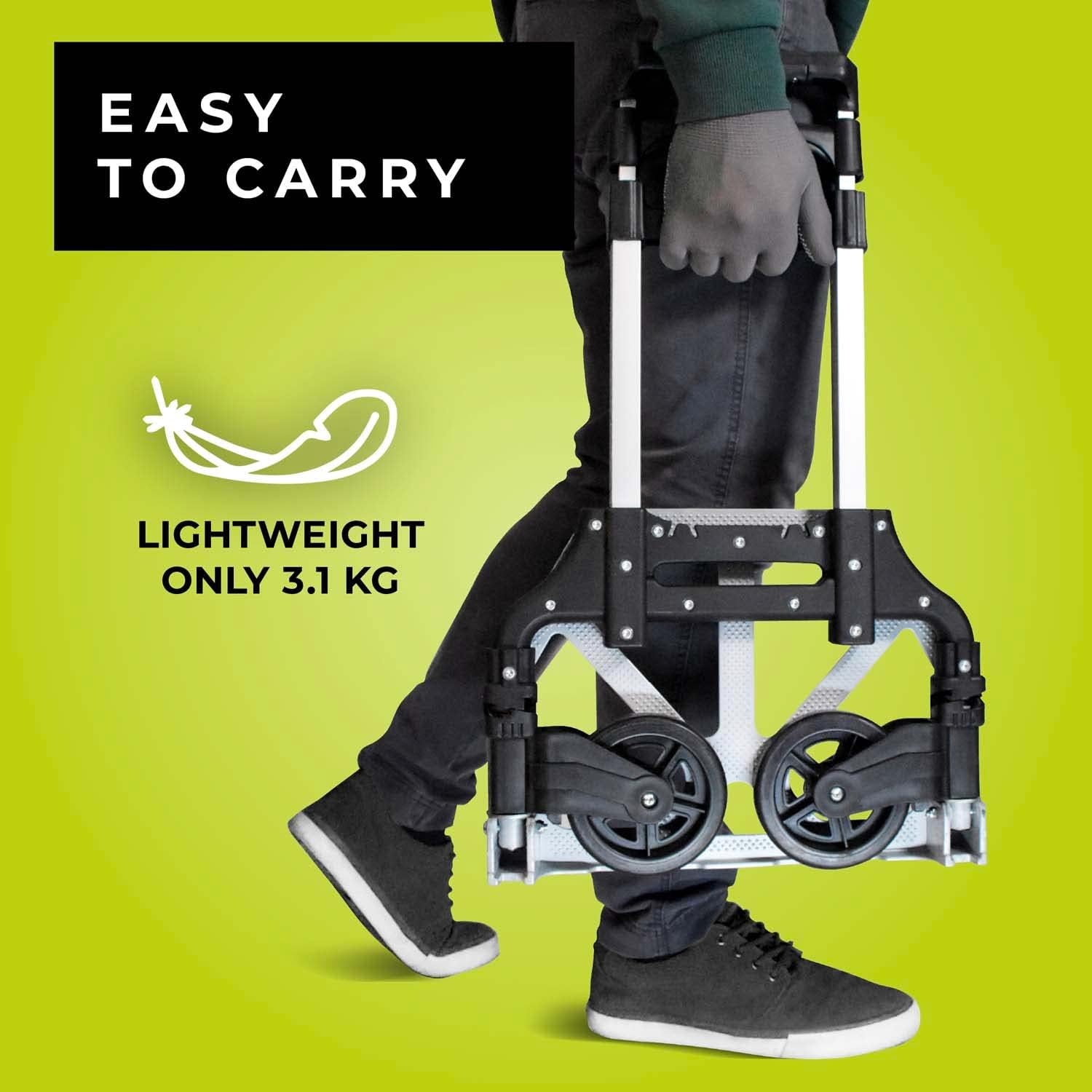 Heavy Duty Folding Hand Truck Trolley 80KG Aluminium