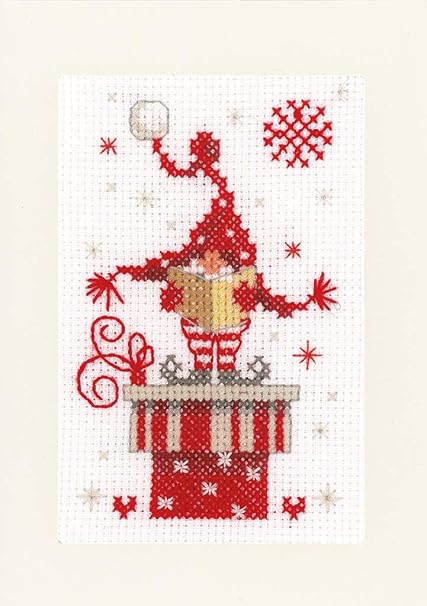 Gnome Cross Stitch Greeting Cards Kit Set 3 DIY Craft