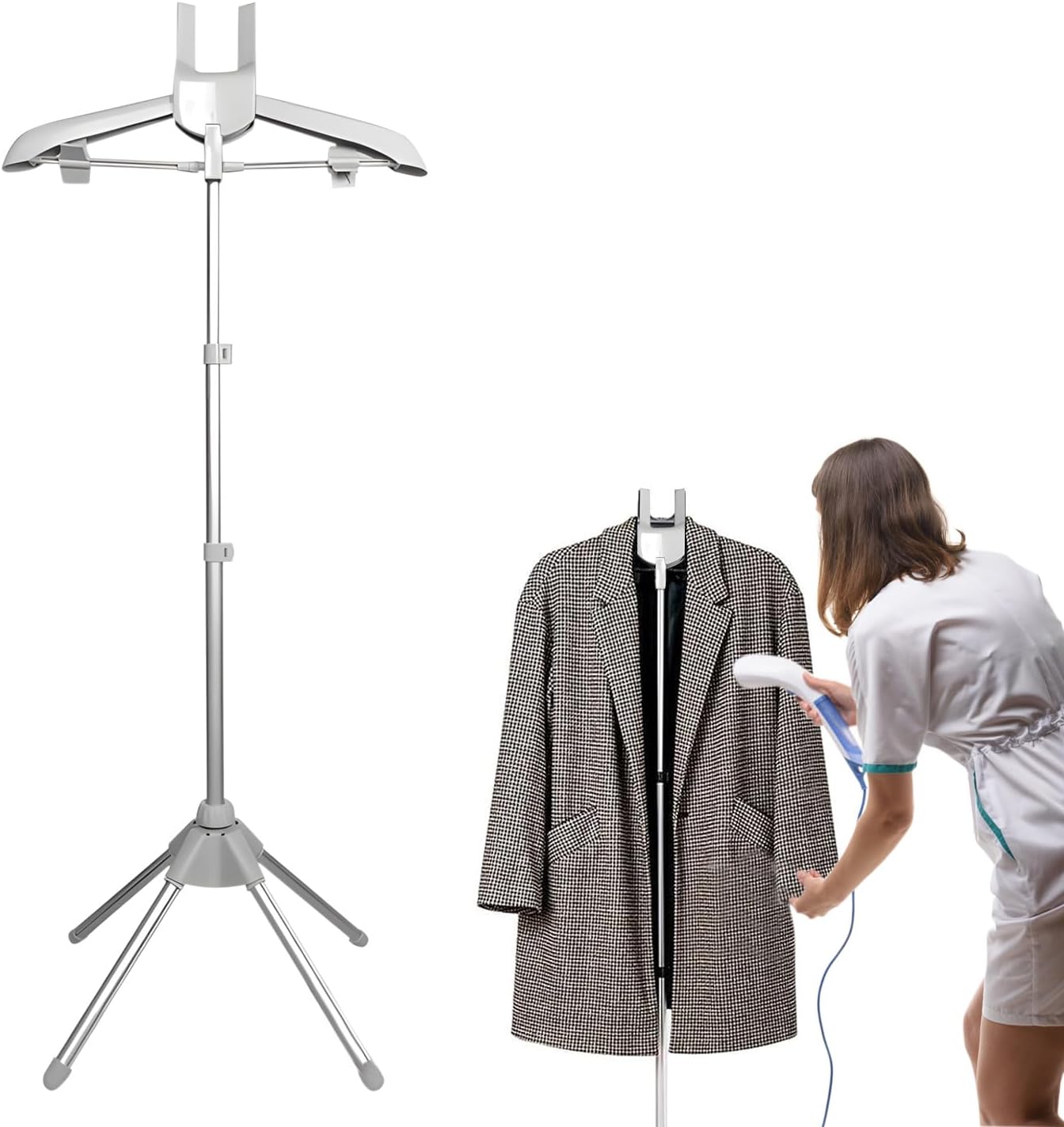 Clothes Steamer Stand Hanger Adjustable Steam Iron Rack Portable