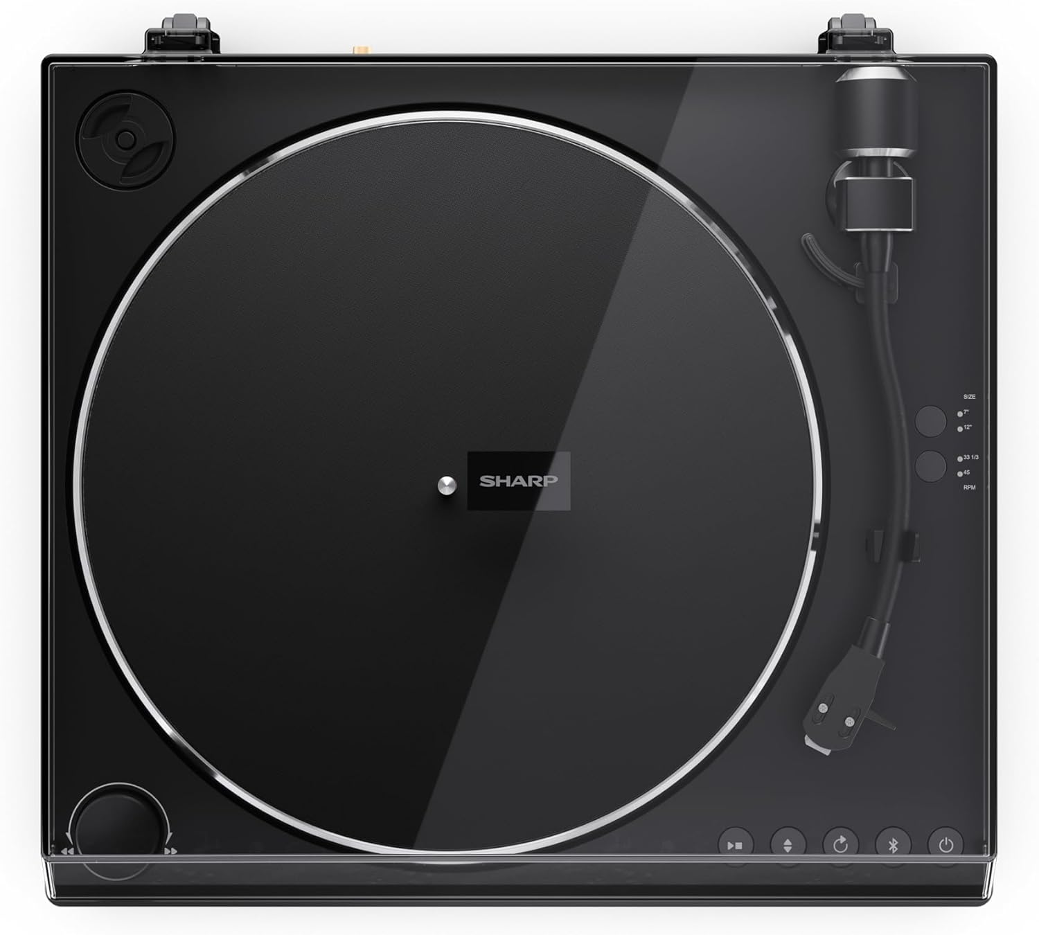 Automatic Turntable Record Player Bluetooth USB-C Preamp Black