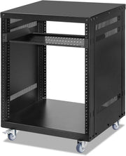 12U Server Rack with Wheels 19 Inch Heavy Duty AV Stand